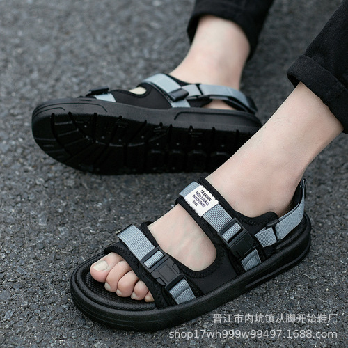 Cross-border exclusive  new summer Korean-style casual trendy personalized men's beach flip-flops factory wholesale