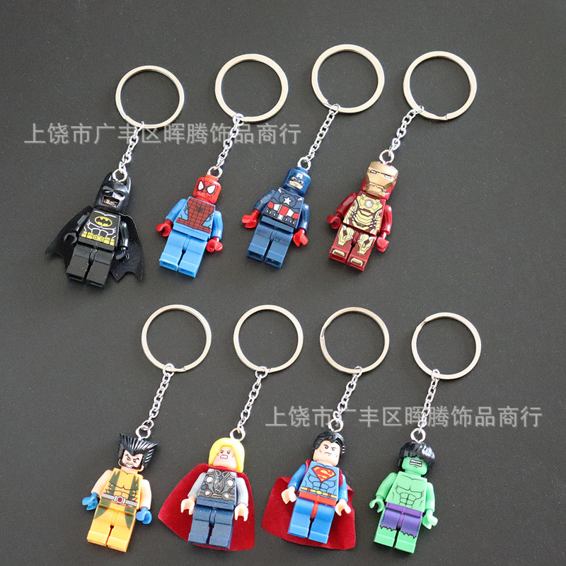 Toy Story B Building Blocks Keychain Baby Shark Deadpool One Piece Marvel Spiderman Batman Mi Lao