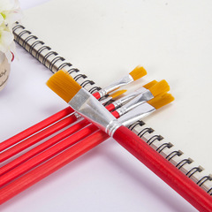 Nylon Hair Red Handle Oil Painting Brush Set for Children, Acrylic Paint, Watercolor, Gouache Brush Set, Art Drawing Paint Brushes