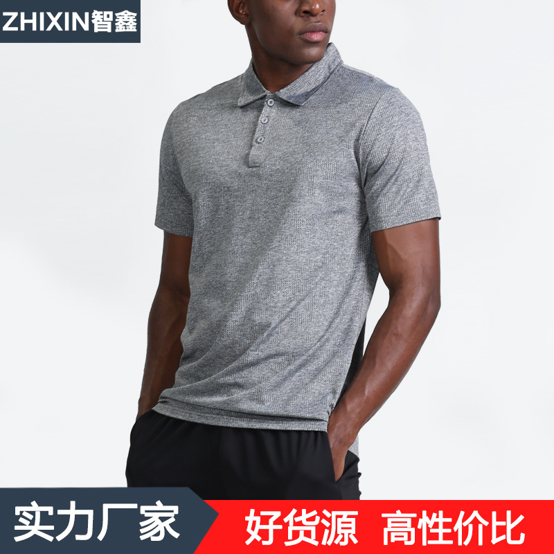 Factory Direct Sports Polo Shirt Men's Printed logo Summer Breathable Casual Quick-drying Lapel Short-sleeved T-shirt