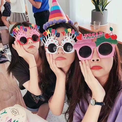 Birthday Cake Party Glasses Dance Internet Celebrity Xiaohongshu Party Funny Dress Up Festive Atmosphere Personalized Props