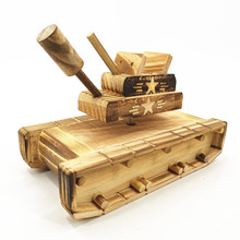 木质工艺品音乐坦克八一坦克风车家居摆件儿童玩具景区热卖