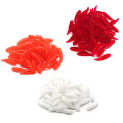 Wholesale Fishing Bait from Weihai Fishing Tackle Factory, 1.6cm, Approx. 0.12g, Multi-color Bread Worms, 100 pcs/box, Soft Lure, Casting Bait