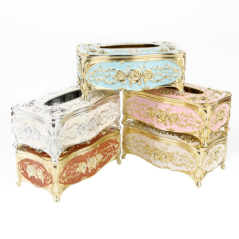 Caja de pañuelos de estilo europeo sala de estar creativa caja de pañuelos de hogar de lujo KTV mesa de café caja de pañuelos simple