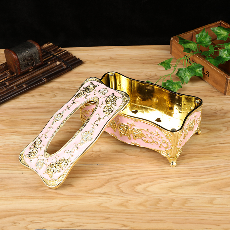 Caja de pañuelos de estilo europeo sala de estar creativa caja de pañuelos de hogar de lujo KTV mesa de café caja de pañuelos simple