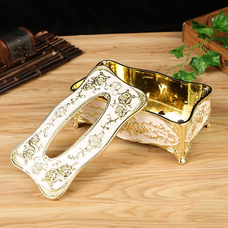 Caja de pañuelos de estilo europeo sala de estar creativa caja de pañuelos de hogar de lujo KTV mesa de café caja de pañuelos simple