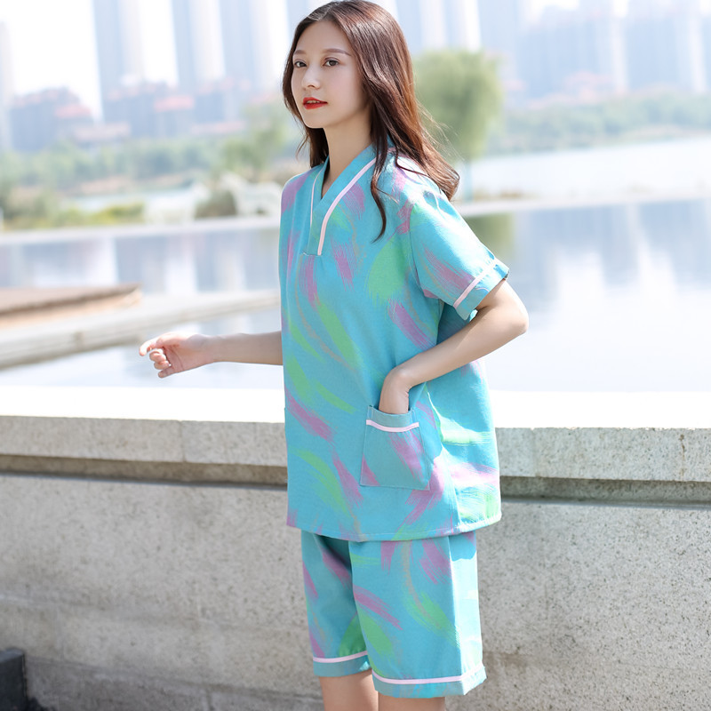 汗蒸服女性浴場浴衣バス服卸売り女性男性サウナ服カップル服美容服足治療服|undefined
