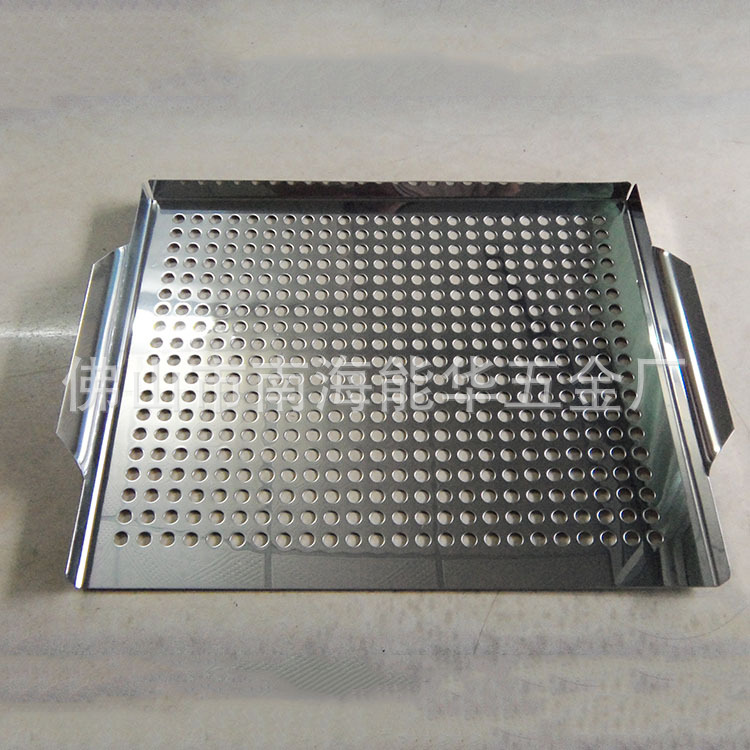 Procesamiento de fábrica doble mango de acero inoxidable cuadrado barbacoa placa coreana antiadherente barbacoa placa sartén barbacoa placa