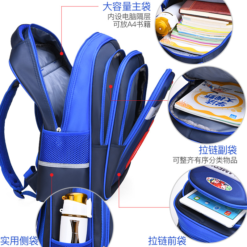 Una sola pieza de entrega europea y americana transfronteriza estudiante de escuela primaria 3-6 Mochila De fábrica al por mayor impermeable mochila para niños mochila de jardín de infantes