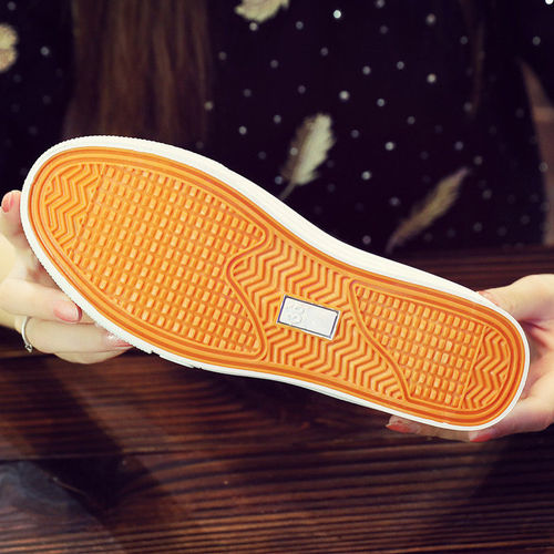 2024 Spring and Autumn Canvas Shoes Women's Shoes Student Casual Shoes Korean Style Slip-on Thick-soled Lazy Shoes White Shoes for Women