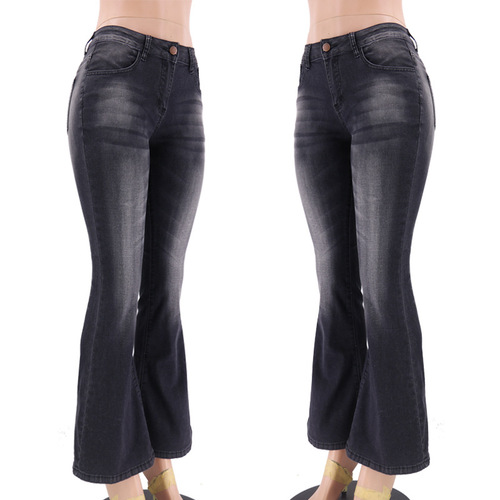 High-end speaker denim color fabric loose-fitting Amazon Wish AliExpress eBay hot-selling jeans for women