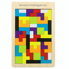 Children's Educational Russian Block Game Puzzles Building Blocks Preschool Cognitive Development Desktop Wooden Toys