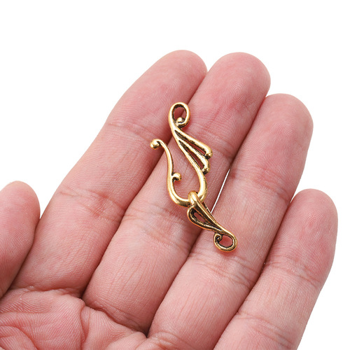 DIY jewelry accessories zinc alloy buckle earrings musical note buckle earrings and ear hook combination jewelry accessories