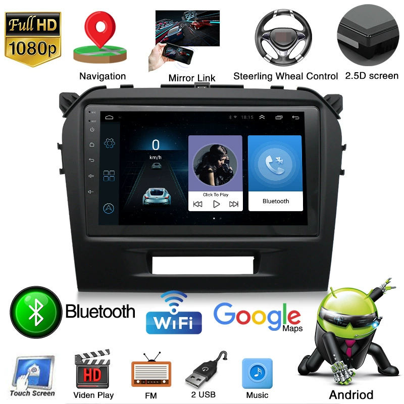 Подходящее для зарубежной версии навигационной системы Suzuki Vitra Smart Android с большим экраном, всепроцессорное изображение машины