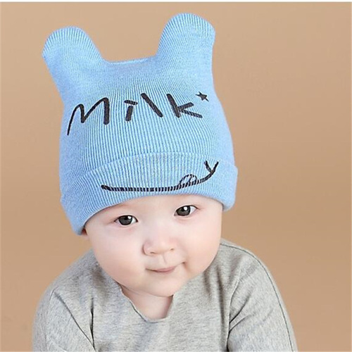 Autumn and winter Korean style children's hats, letter flip knitted hats, baby pullover hats, warm hats for boys and girls, manufacturer