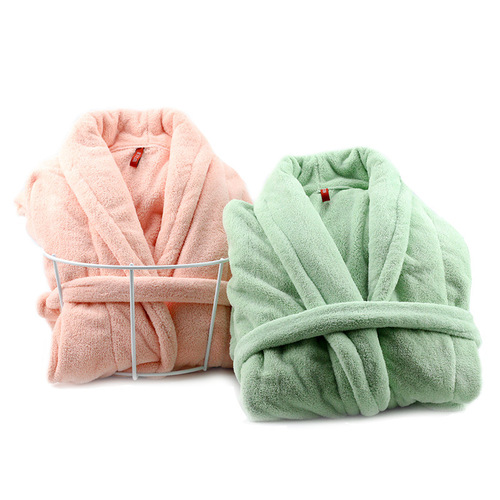 Coral velvet bathrobe soft and thickened home bathrobe foreign trade hotel autumn and winter flannel adult bath robe wholesale