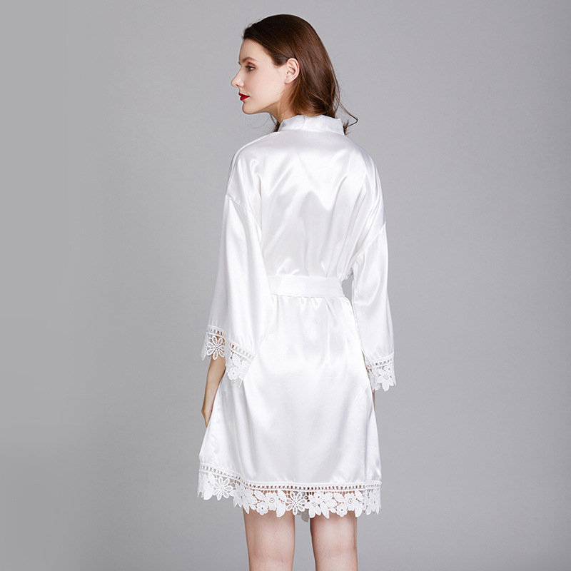 (Cross-border trading), pijama, summer long-sleeve, silk bathrobe for bride, plus size, for bridesmaid 3