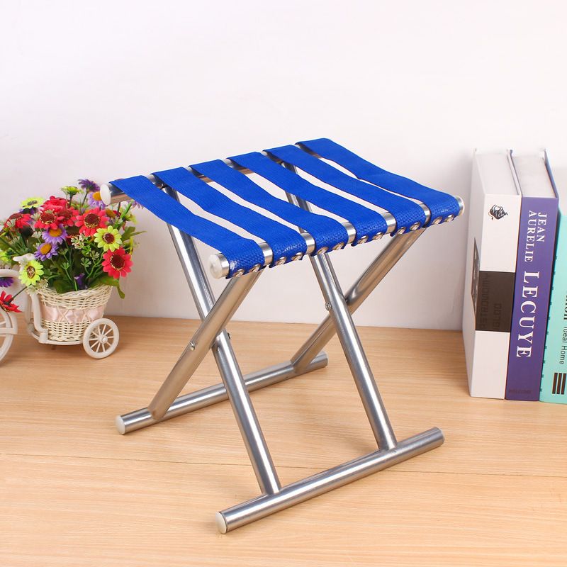 Folding Mazar Metal Folding Round Tube Mazar Camping Outdoor Portable Folding Stool Fishing Small Chair