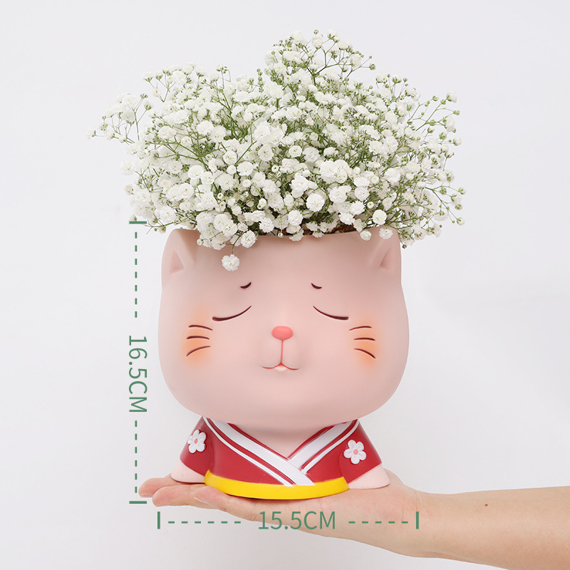 Chậu Cây Resin Chậu cây mọng nước hình nai con resin, đồ trang trí bánh kem, xe hơi và bàn làm việc (RG-160)