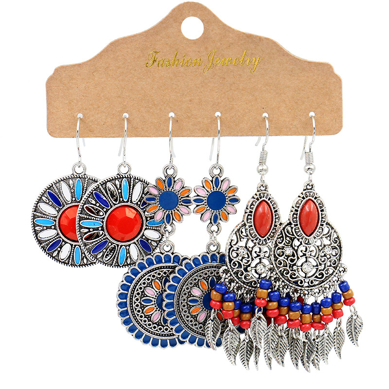 Cross-border hot selling suit jewelry wholesale European and American fashion earrings women's creative drop-shaped alloy earrings jewelry wholesale