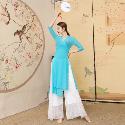 Baoguang Honghua Classical Belly Dance Costume Classical Oriental Dance Large Size Chinese Style Ancient Costume Hanfu Practice Suit