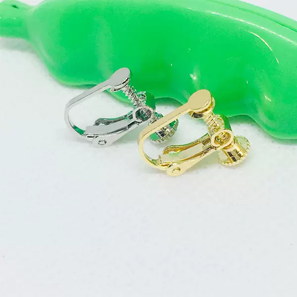 No ear hole painless screw ear clip 4mm flat head without strap hanging adjustable U-shaped ear clip diy earring accessories wholesale