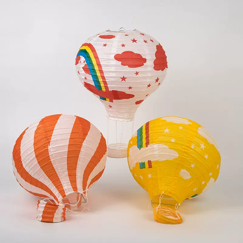 厂家直销热气球纸灯笼婚礼婚庆生日派对用品发光圣诞网红气球批发