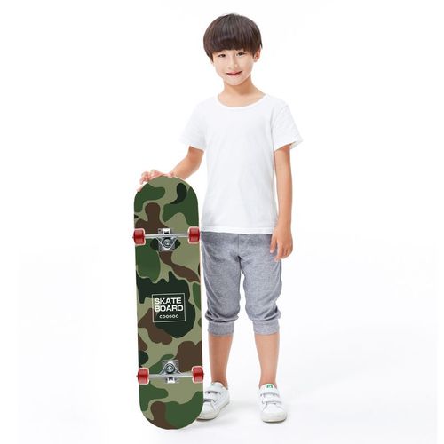 Skateboard 80cm four-wheeled skateboard for teenagers 4-16 years old children's double-warped maple scooter for men and women beginner skateboard