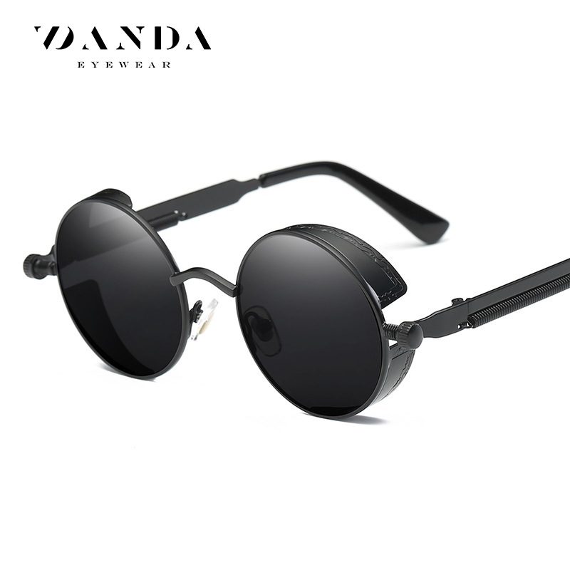 Clásico Steampunk gafas de sol europeo y americano ronda reflectante gafas de sol hombres y mujeres retro moda gafas de sol 0914