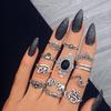 Retro accessory, ring, set, European style, suitable for import, with gem