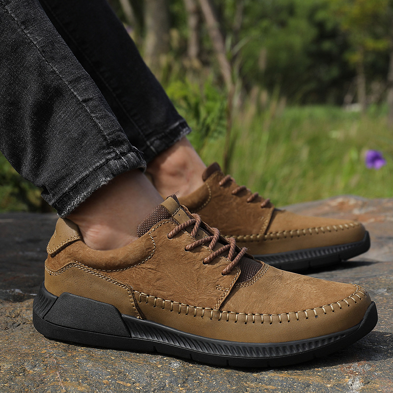 Herrenschuhe, matte Freizeitschuhe aus Leder, Retro-Schuhe, Slipper_voghion.com