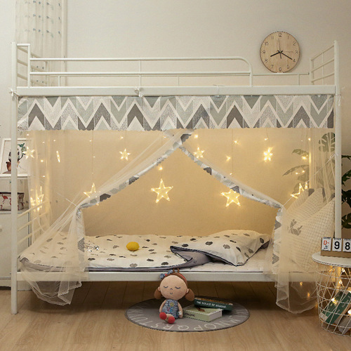 Dormitory dust-proof top mosquito net student dormitory 0.9m 1.2m single bed bunk bottom bunk bed double bed anti-mosquito net