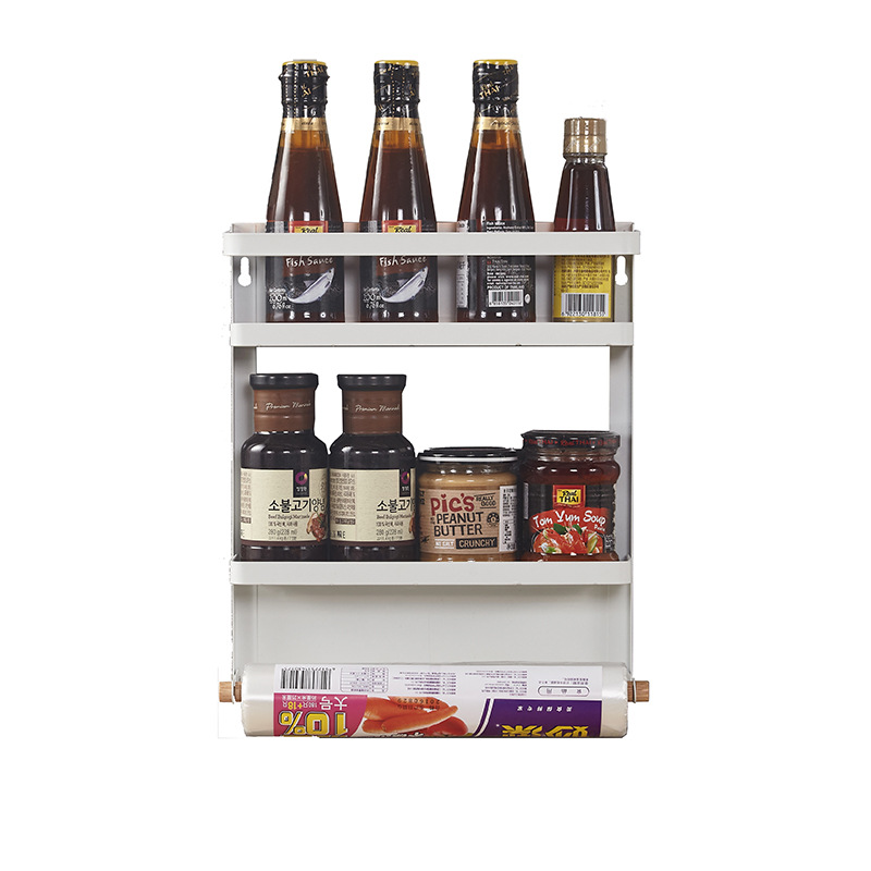 Refrigerador de procesamiento personalizado percha de cocina creativa estante de almacenamiento plegable estante de almacenamiento multifuncional de especias de absorción magnética