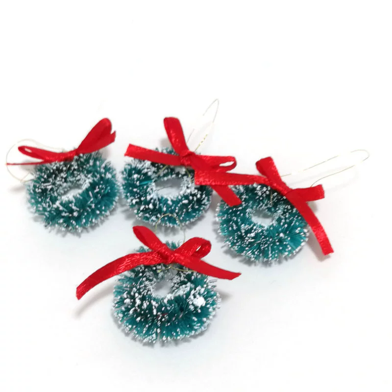 Диаметр 2,5 см [подвесная гирлянда с бантом] Микро пейзаж мини-сцена Сделай Сам Коттедж выпечки рождественские украшения