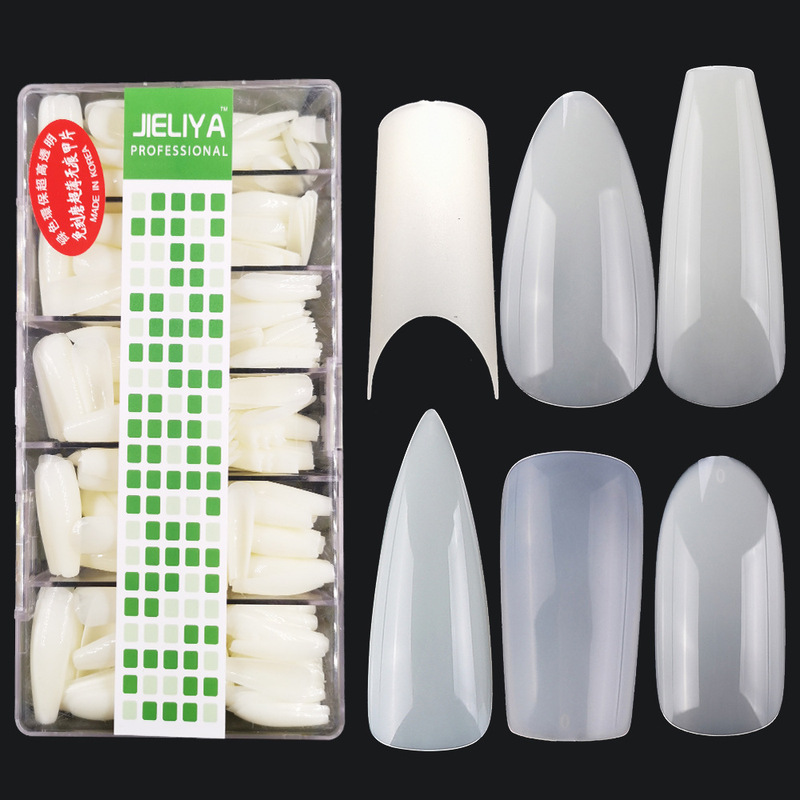 nail Grinding Free nail Art Boxed 500 Pieces nail Pieces Oval Trapezoidal Wearing nail Tip nail Drops False nail Paste