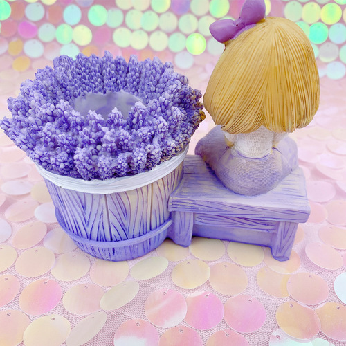 T0522 Lavender Girl Desk Organizer Creative Student Desktop Resin Decor Item Desk Accent Wholesale