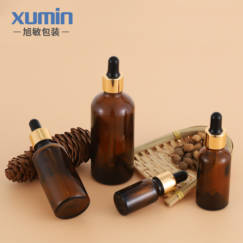 En stock botella de aceite esencial botella de gotero de cabeza de plástico botella de líquido perfume botella cosmética botella de muestra Xuemin material de embalaje