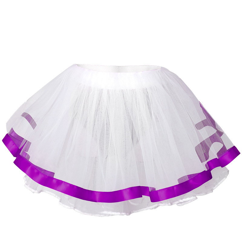 Falda de baile para niños falda de niñas falda de arco iris falda de tutú de malla falda de princesa ropa de rendimiento falda de gasa suave y esponjosa