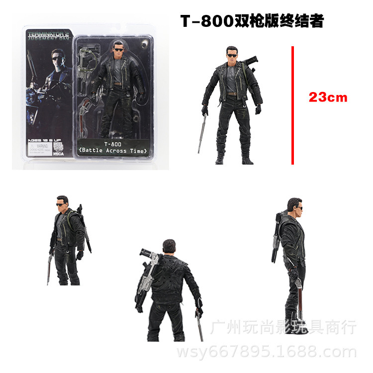 Play Shangying Neca Movie Classic T800 Terminator Double Gun Arlo Movable Doll Model Ornaments Wholesale