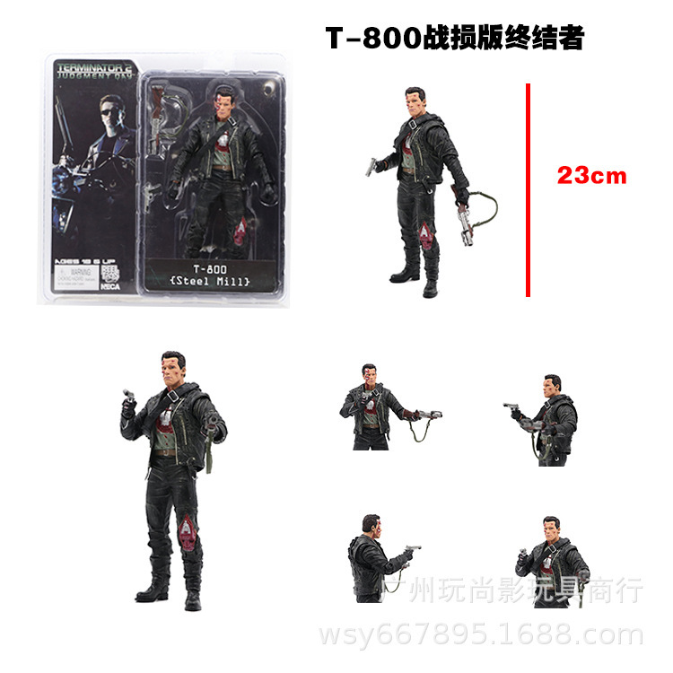 Play Shangying NECA Movie Classic T800 Terminator War Damage Edition Arlo Action Figure Model Ornaments