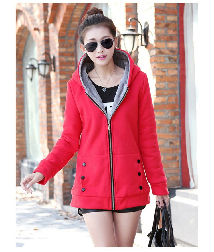 Warm hooded sweatshirt jacket, fleece‑lined, plus sizes S–4XL, zip front and pockets