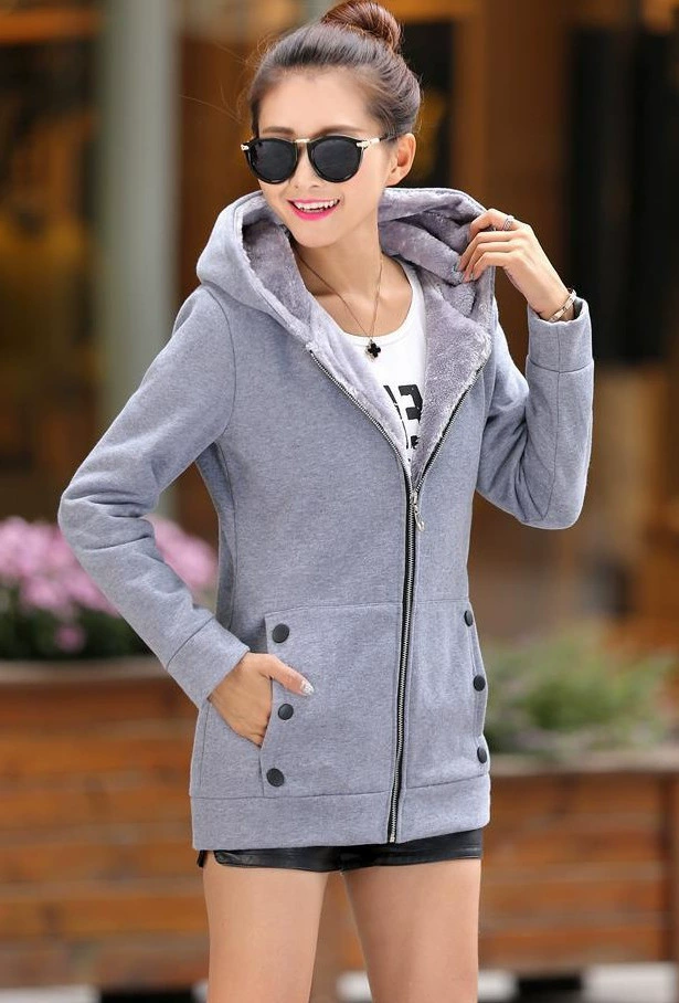 Warm hooded sweatshirt jacket, fleece‑lined, plus sizes S–4XL, zip front and pockets