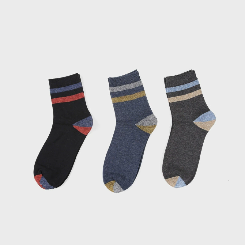 Осенне-зимние новые мужские полосатые толстые деловые носки мягкие дышащие 3 пары мужских Носков