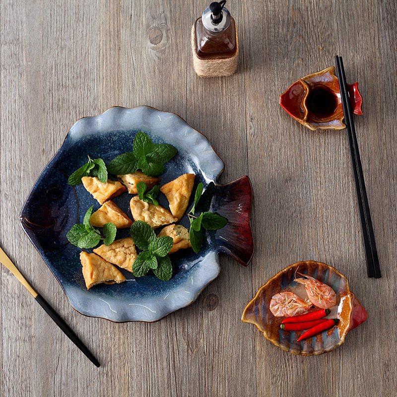 Japanese ceramic marine tableware for home use