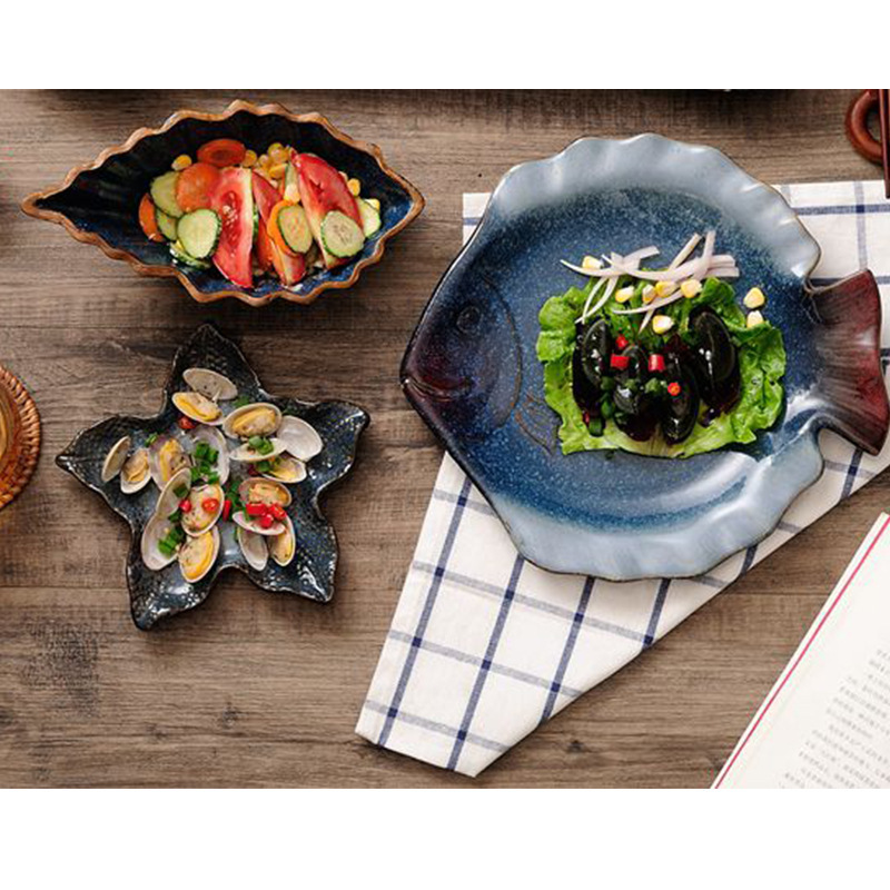 Japanese ceramic marine tableware for home use