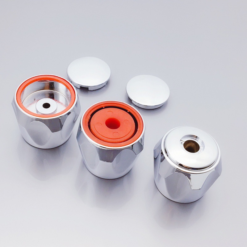Taoyuan accesorios de plomería de plástico diamante rueda de mano grifo mango rueda de mano anillo rojo y azul dos tipos