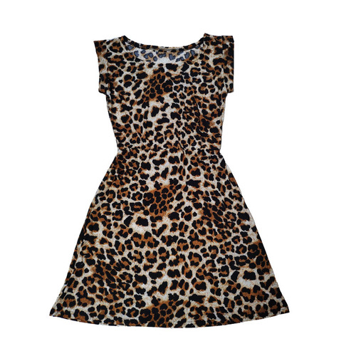 2026 women's dress leopard print dress nightclub sexy round collar leopard print dress