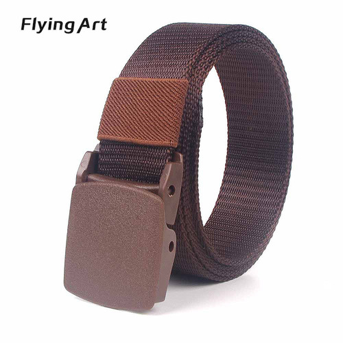 After security check, nylon thin belt for women and men, plastic buckle for outdoor sports, student wholesale, casual pants belt, cross-border
