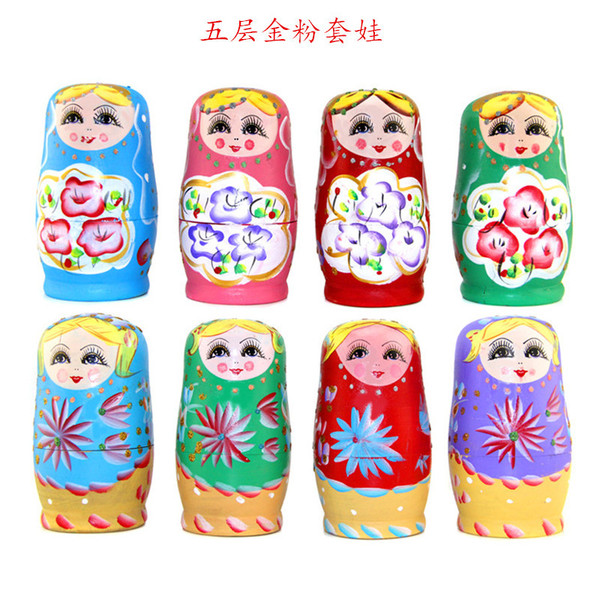 Wooden painted doll handmade