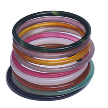 冰种细条线镯女款叮当镯玉髓玛瑙手镯玉石玉器镯子批发